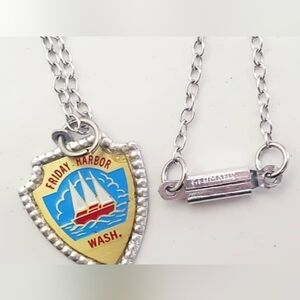 Vintage German silver 800 and Enamel Travel Shield Of Scharbeutz GermanyTrack.